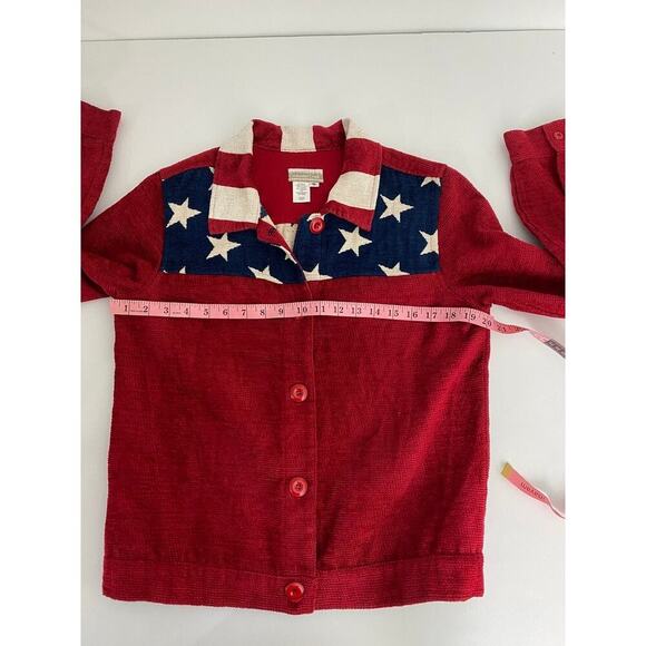 Coldwater Creek Stars & Stripes Shacket Jacket July 4 Patriotic - Size Small - Picture 5 of 9